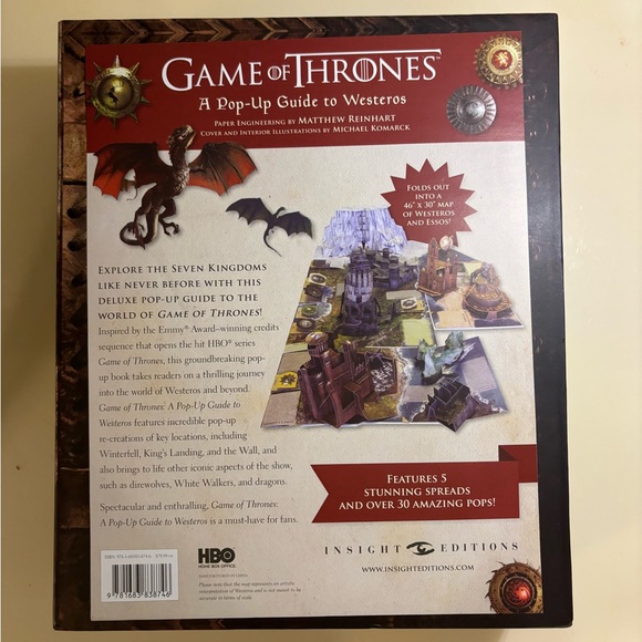 🆕HBO Game of Thrones 3D Pop-Up Guide to Westeros DELUXE EDITION Interactive Map - Picture 3 of 16